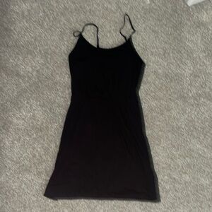 Black knit mini dress